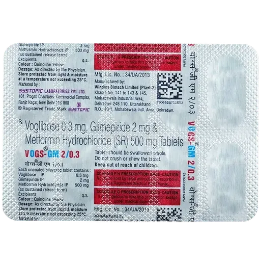 vogs gm 2/0.3mg tablet 10's